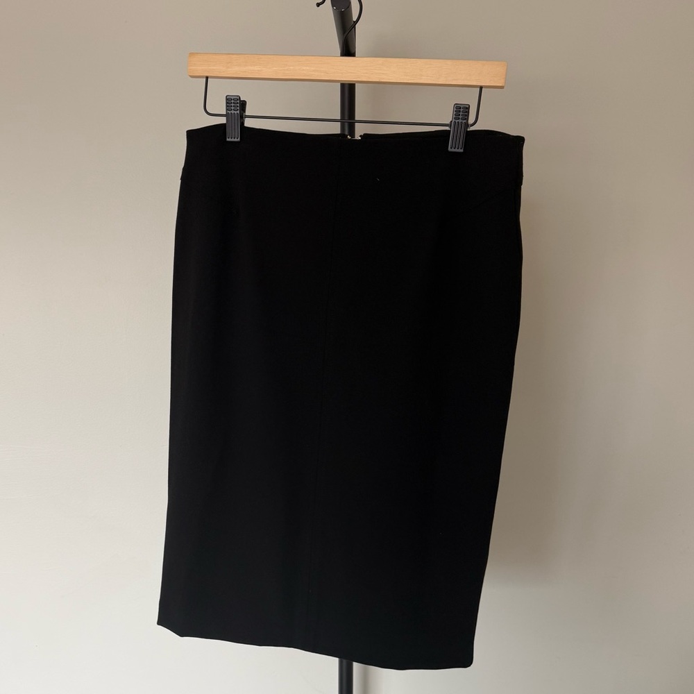White House Black Market Classic Black Pencil Skirt with gold zipper. Like new.